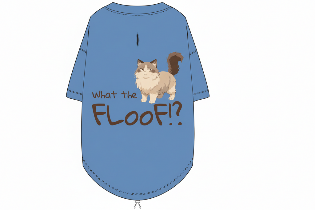 What the floof? - Blue Cat T-shirt