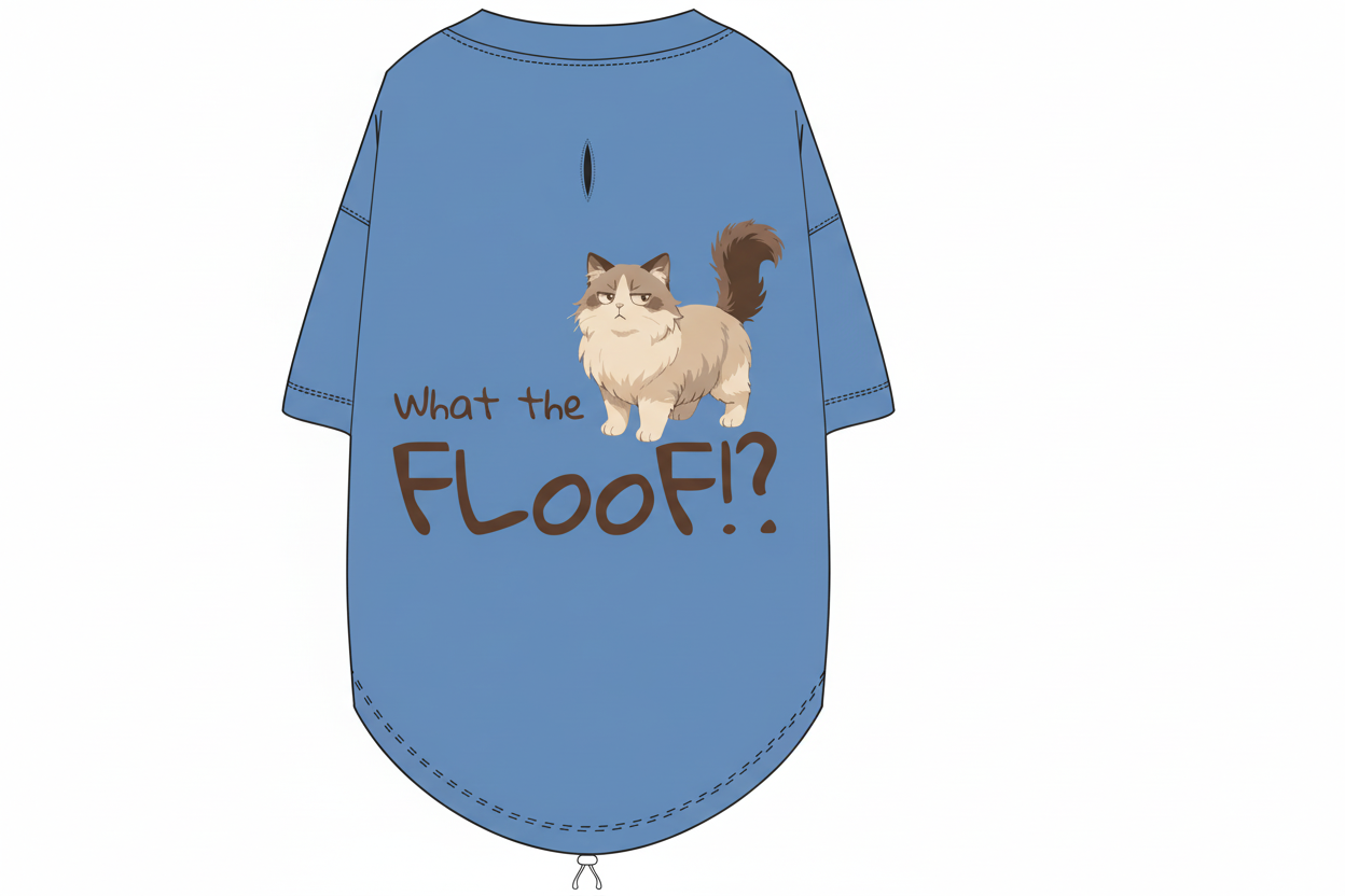 What the floof? - Blue Cat T-shirt