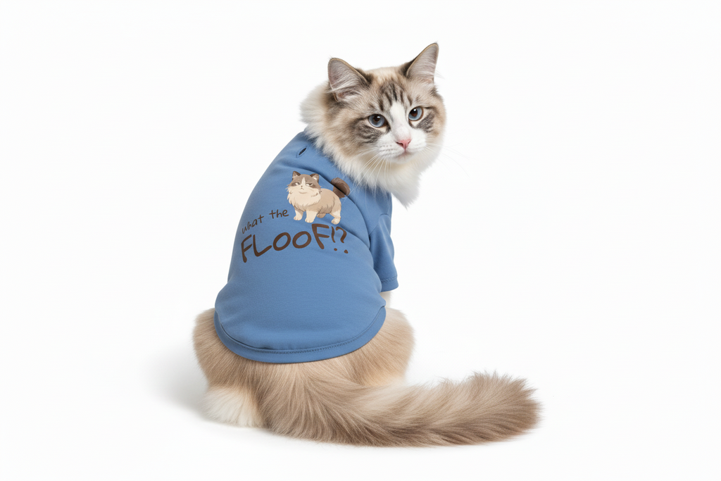 What the floof? - Blue Cat T-shirt