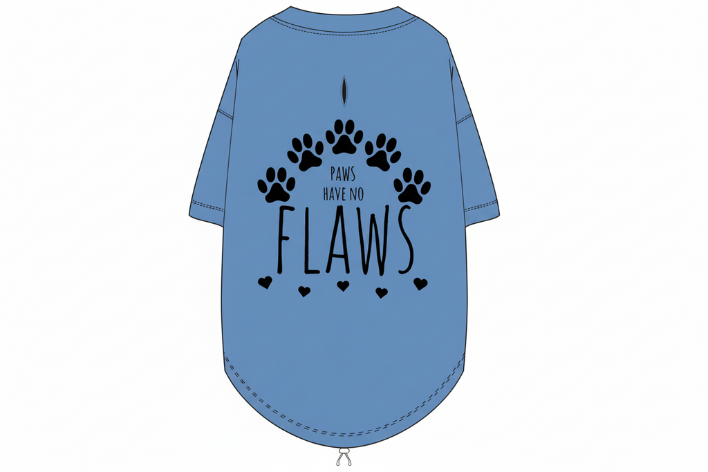 Paws have no Flaws - Black on Blue t-shirt