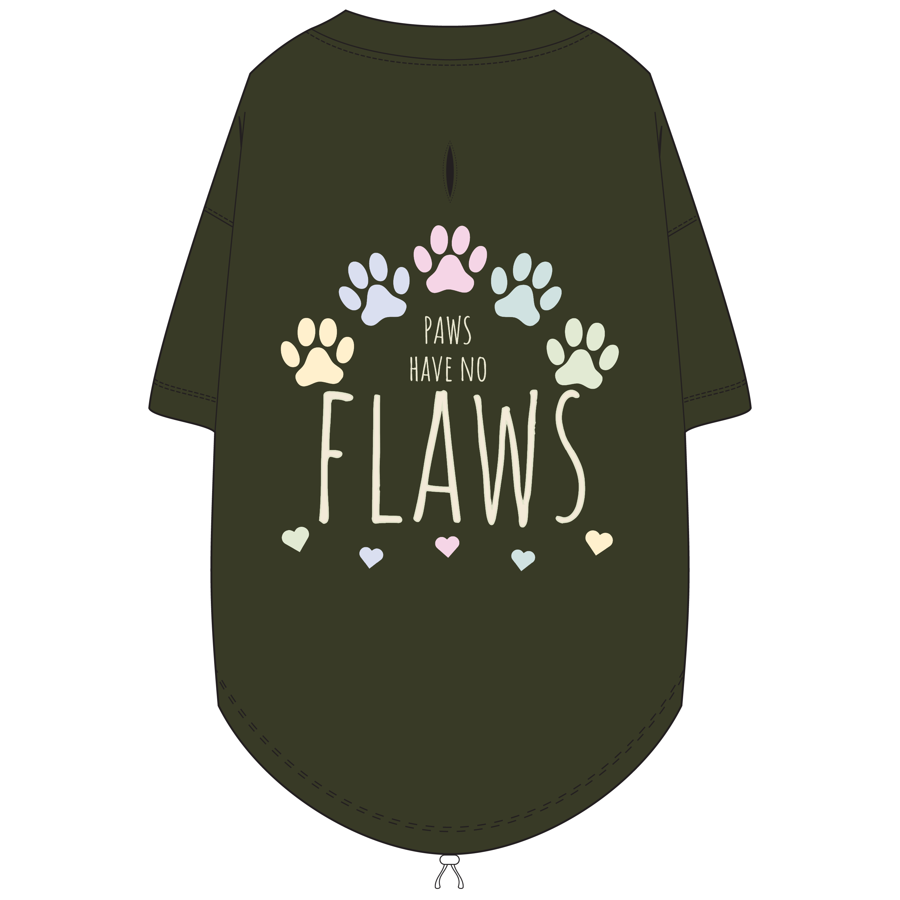 Paws have no flaws - Olive T-shirt