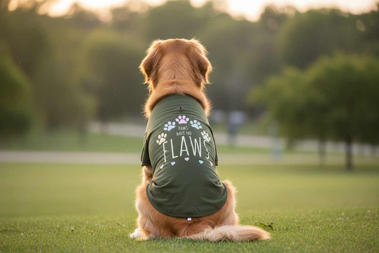 Paws have no flaws - Olive T-shirt