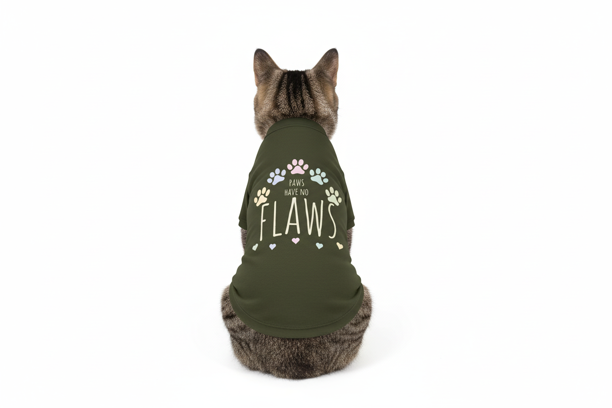 Paws have no flaws - Olive T-shirt